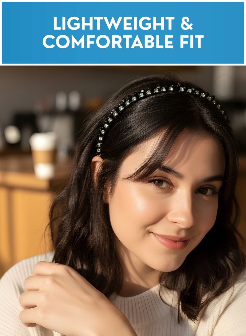 طوق رأس مرصع بالكريستال للنساء مع مشابك شعر متناسقة - طقم إكسسوارات شعر مرصع بأحجار الراين لحفلات الزفاف والمناسبات الاحتفالية، طوق شعر فاخر مرصع بالأحجار لحفلات الزفاف والحفلات والمناسبات الاحتفالية - Image 4